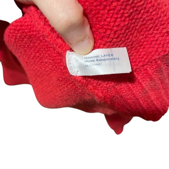 Marine Layer Archive Alpine Red Fair Isle Patterned Women's Sweater - Picture 7 of 13